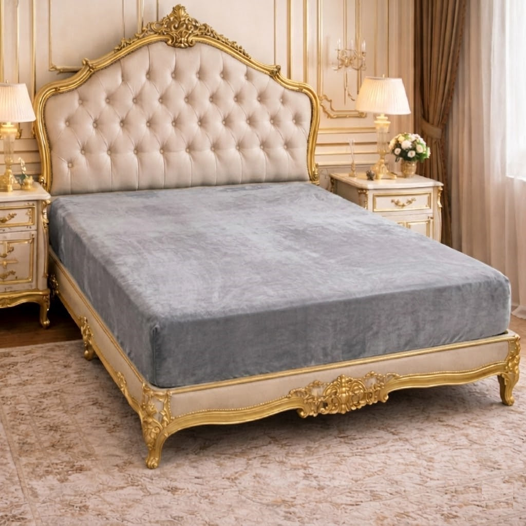 Silver Fitted Bed Sheet – Ultra Soft, Wrinkle-Free (Single, Double, King, Super King)
