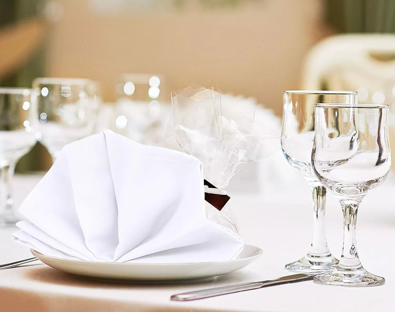 White Cotton Napkin Table Linen Dinner 100% Egyptian Napkins Hotel Wedding 250TC Towelsworld