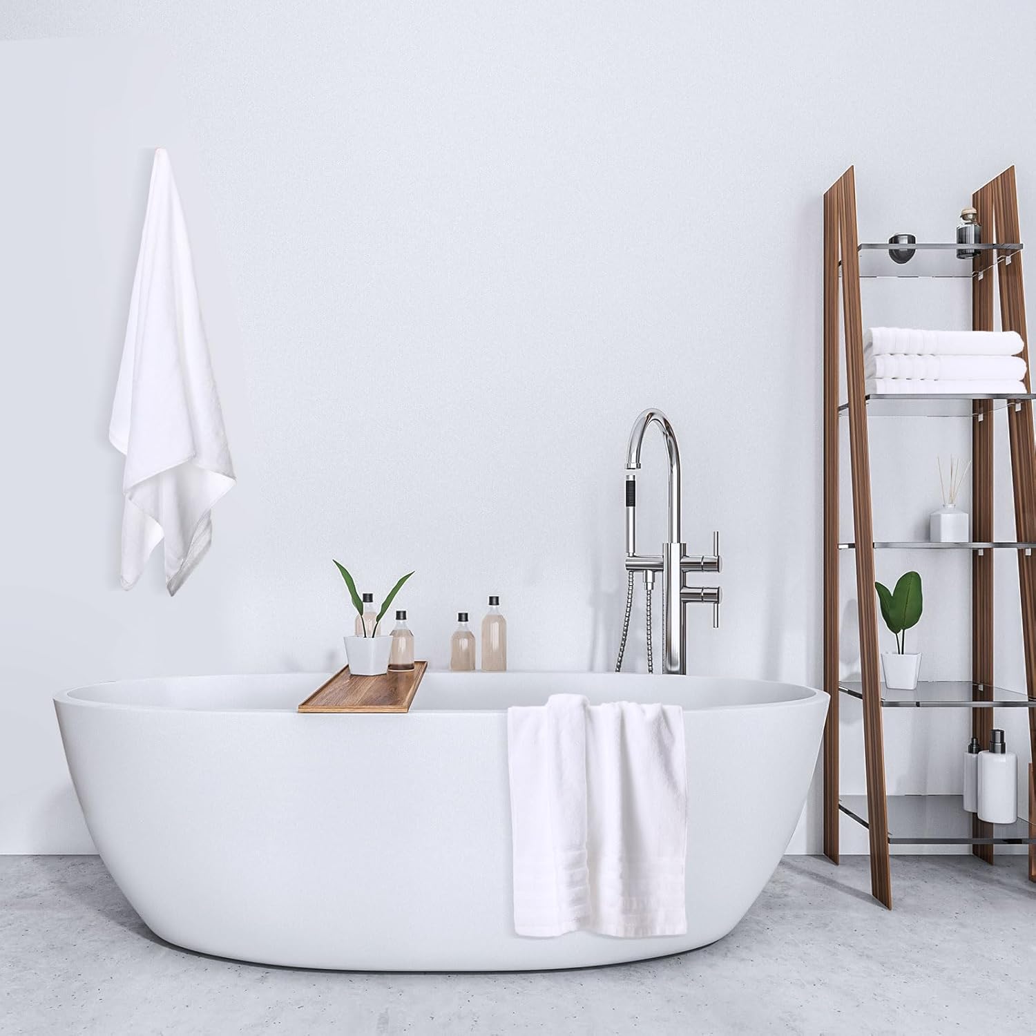 Luxurious Soft White Bath Towels Egyptian Cotton 600GSM Hotel Grade 70 X 130 cm - Towelsbay