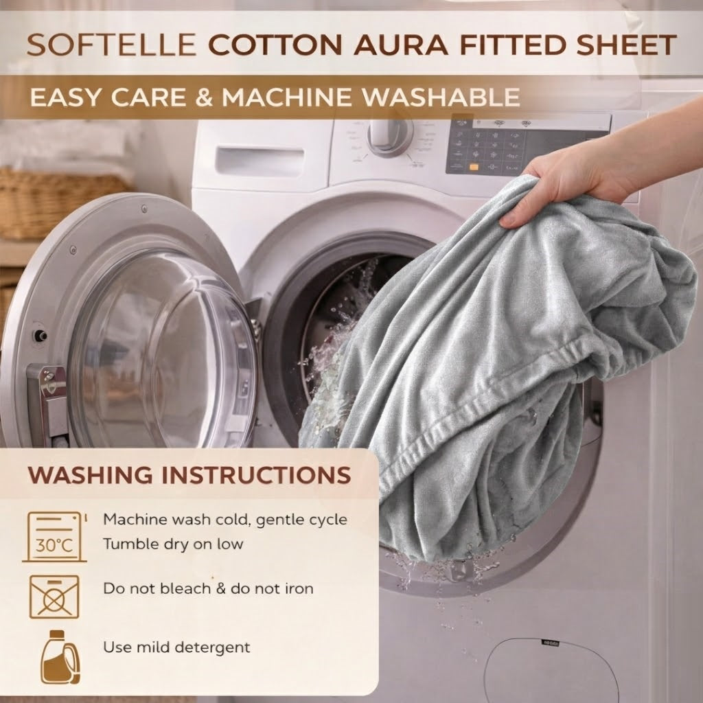 Silver Fitted Bed Sheet – Ultra Soft, Wrinkle-Free (Single, Double, King, Super King)
