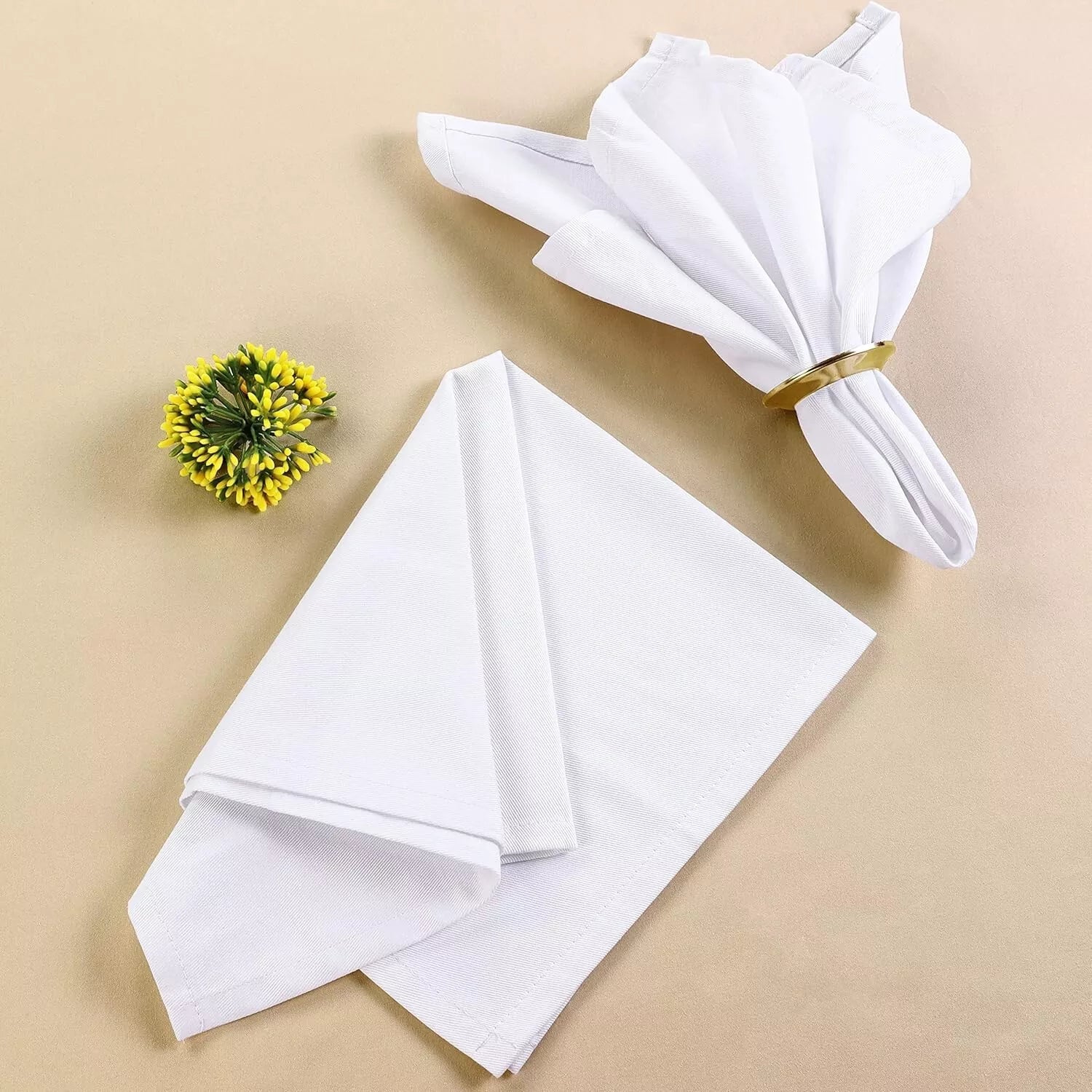 White Cotton Napkin Table Linen Dinner 100% Egyptian Napkins Hotel Wedding 250TC Towelsworld