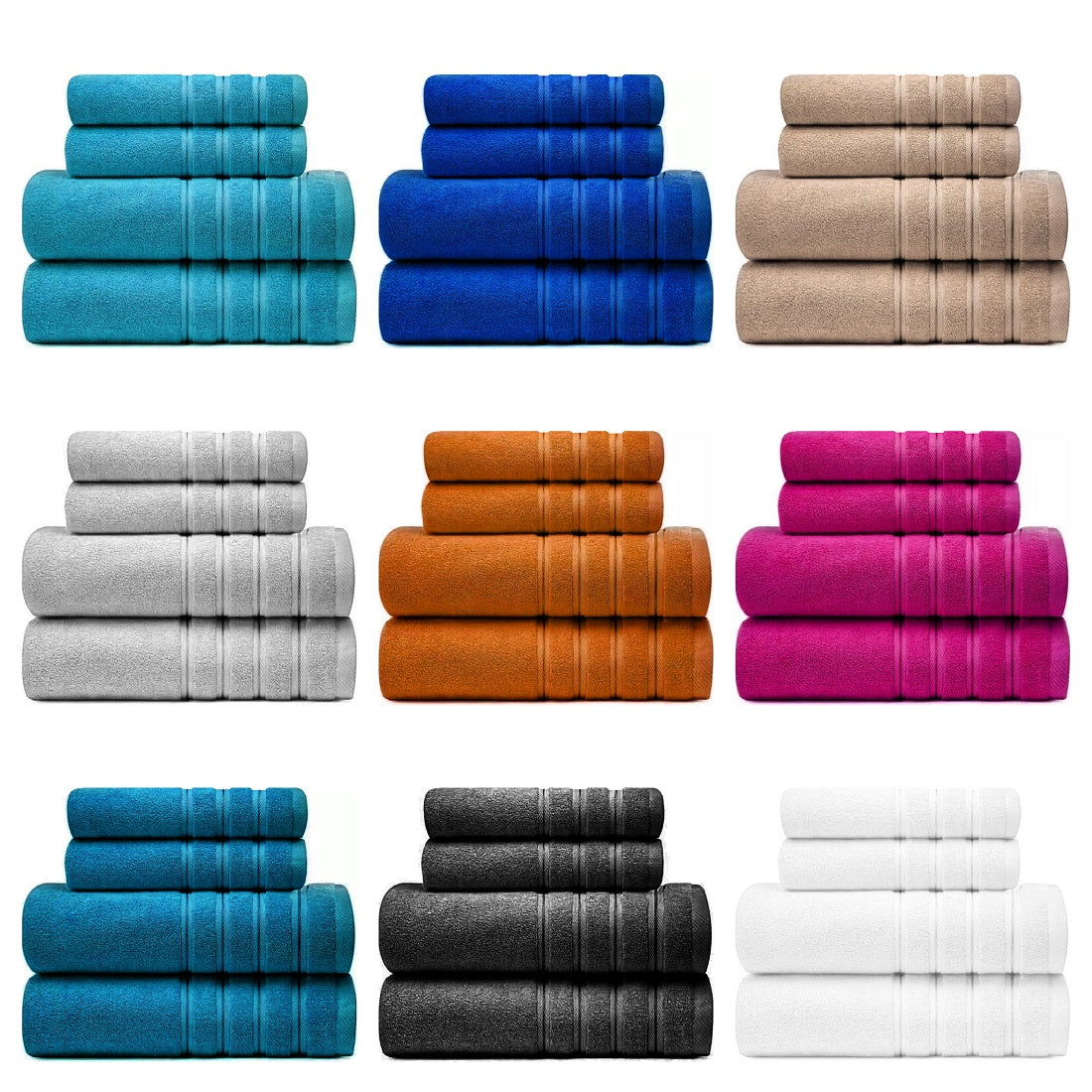 600gsm Royal Egyptian Zero Twist Cotton Towel Bale Set