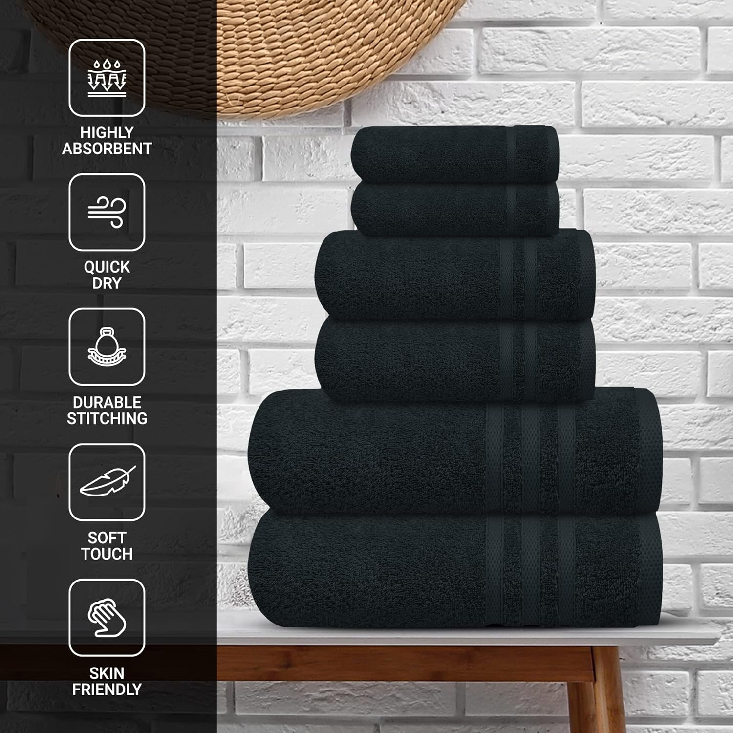 Egyptian Cotton 4 Face Cloths, 2 Hand Towels, 2 Bath Towels - 8 Piece 600GSM Towel Bale Towelsworld