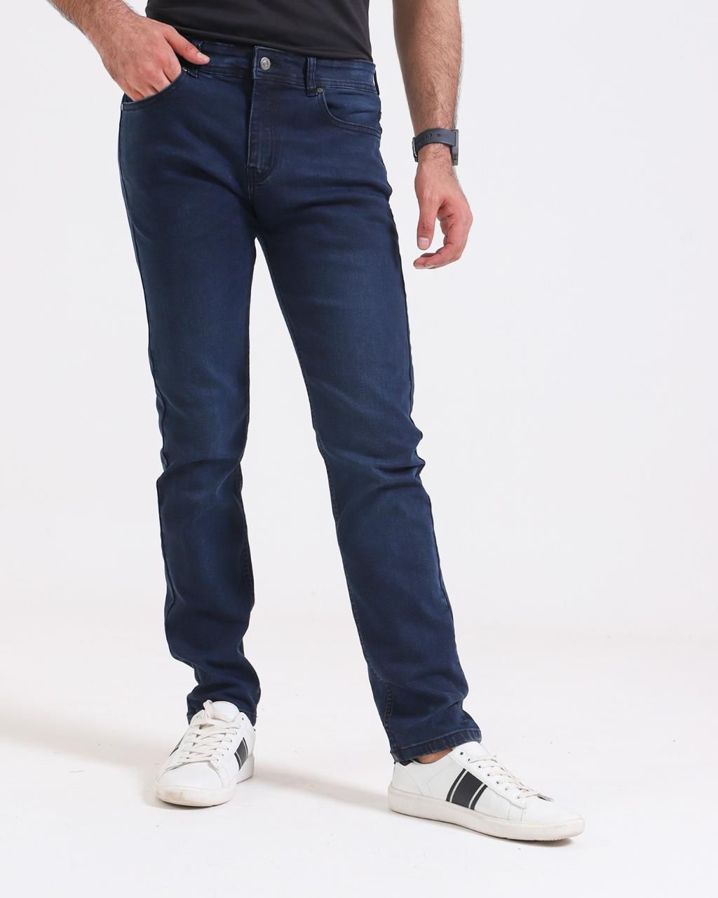 Navy Blue Jeans Mens​​ front side
