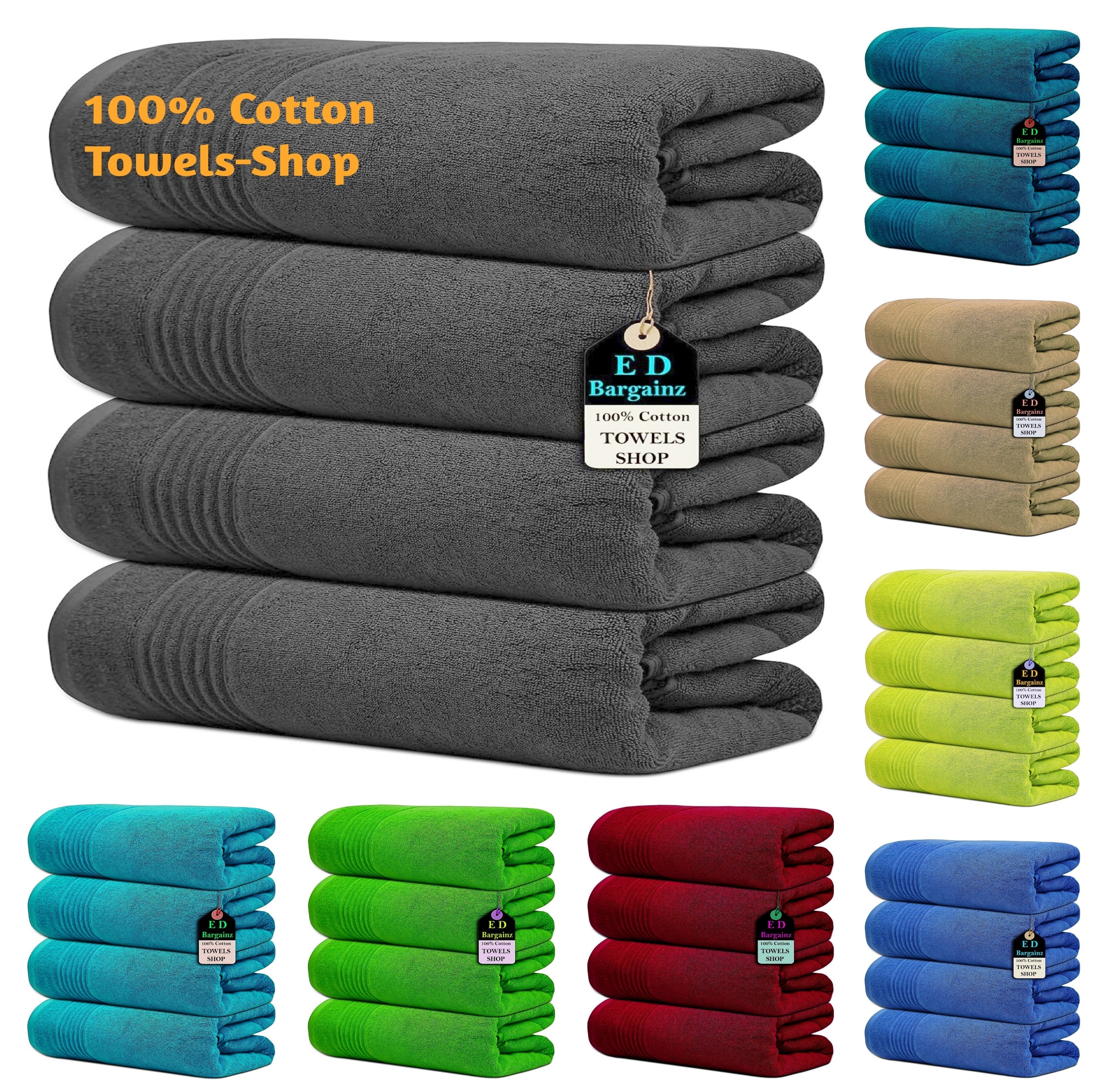 Premium Jumbo Bath Towels - Extra Large 80 x 180cm, 500GSM Egyptian Cotton - Towelsbay