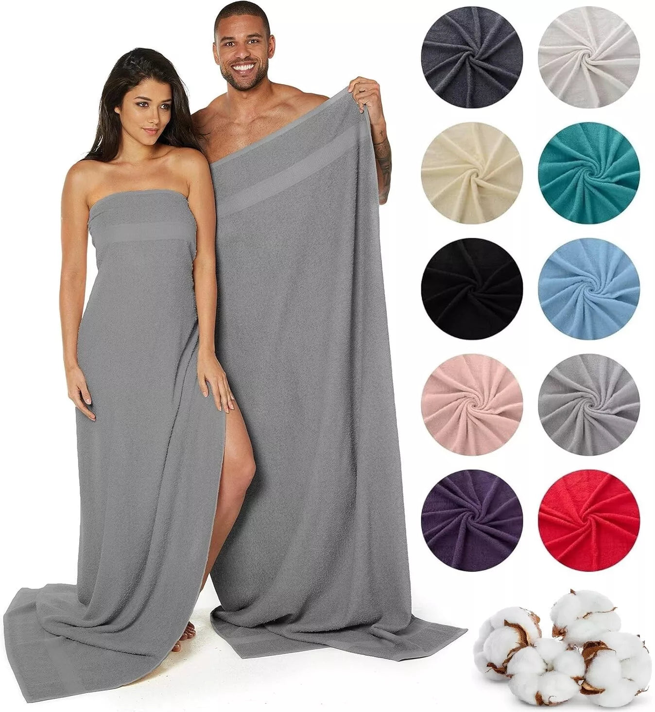 100x200cm Egyptian Cotton Bath Sheets – Extra Large Super Jumbo