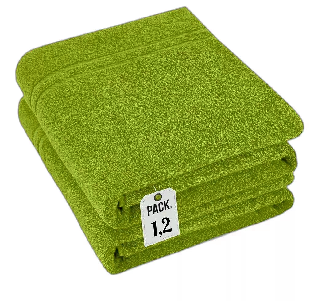 Pack of 2 Extra Large Super Jumbo Bath Sheets 100% Egyptian Cotton Super Soft Luxury Towel (100 x 200 cm) Towelsworld