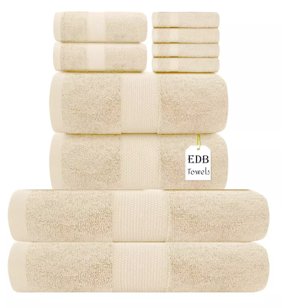 Egyptian Cotton 8 Piece Bale Set 800GSM - 4 Face Cloths, 2 Hand Towel, 2 Bath Towel Towelsworld