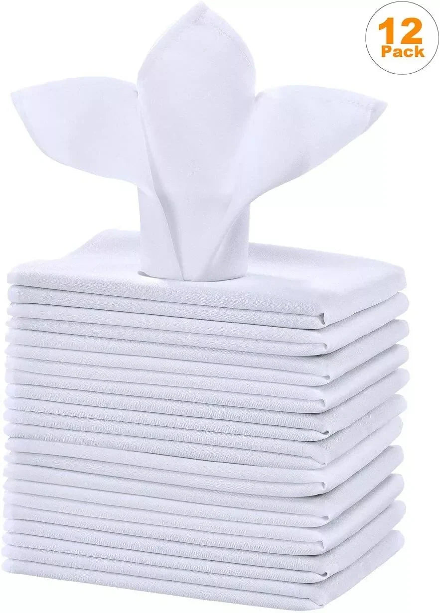 Premium white cotton napkins for wedding table settings