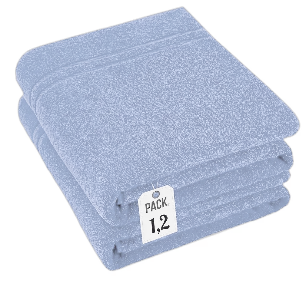 Pack of 2 Extra Large Super Jumbo Bath Sheets 100% Egyptian Cotton Super Soft Luxury Towel (100 x 200 cm) Towelsworld