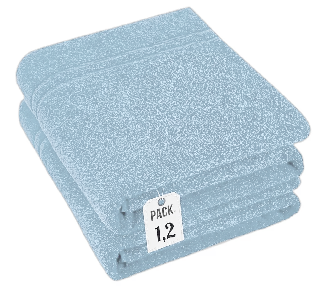 Pack of 2 Extra Large Super Jumbo Bath Sheets 100% Egyptian Cotton Super Soft Luxury Towel (100 x 200 cm) Towelsworld