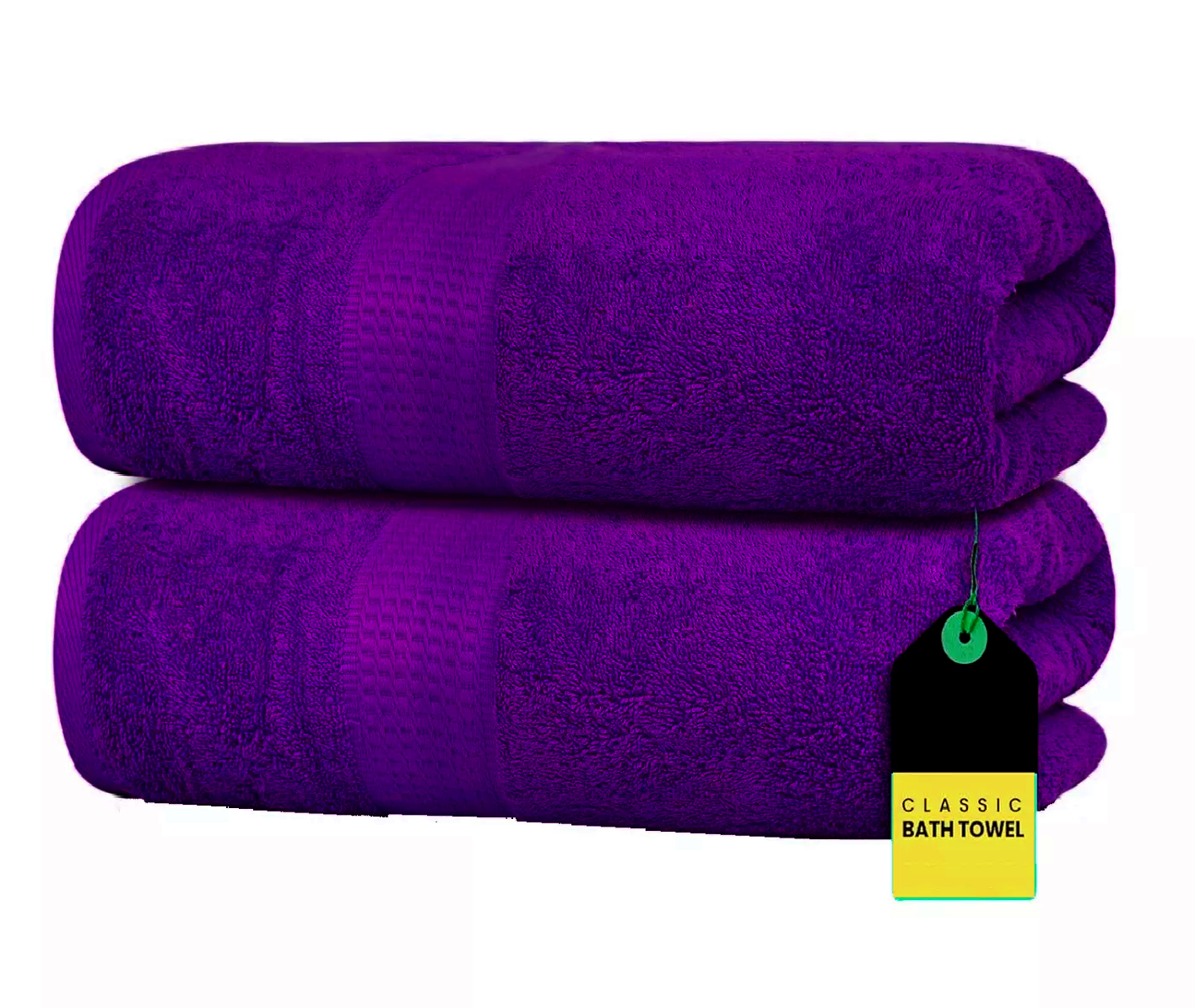 2 Pack Super Jumbo Luxury Bath Sheets 100x200cm 600 GSM Egyptian Cotton