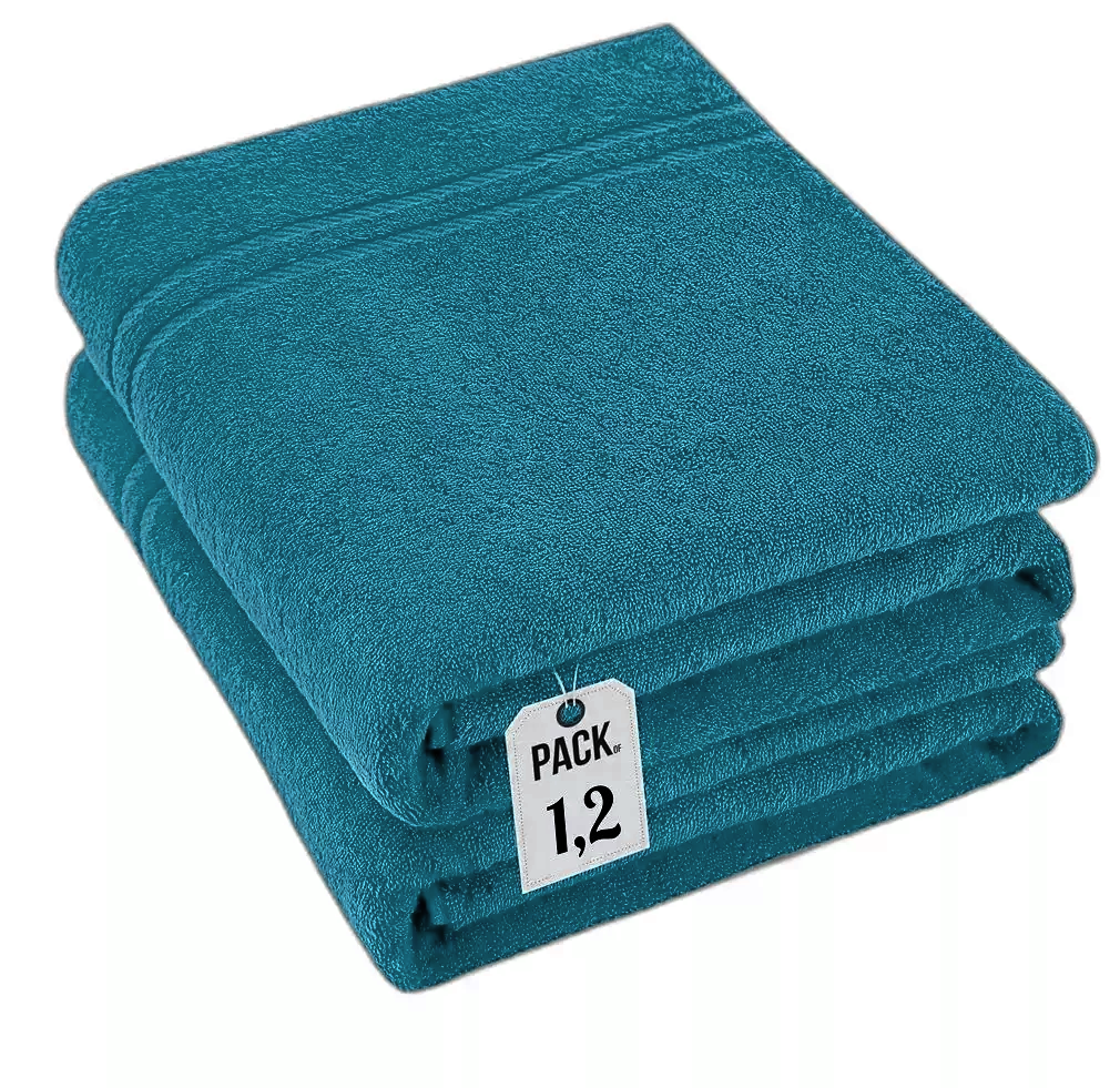 Pack of 2 Extra Large Super Jumbo Bath Sheets 100% Egyptian Cotton Super Soft Luxury Towel (100 x 200 cm) Towelsworld
