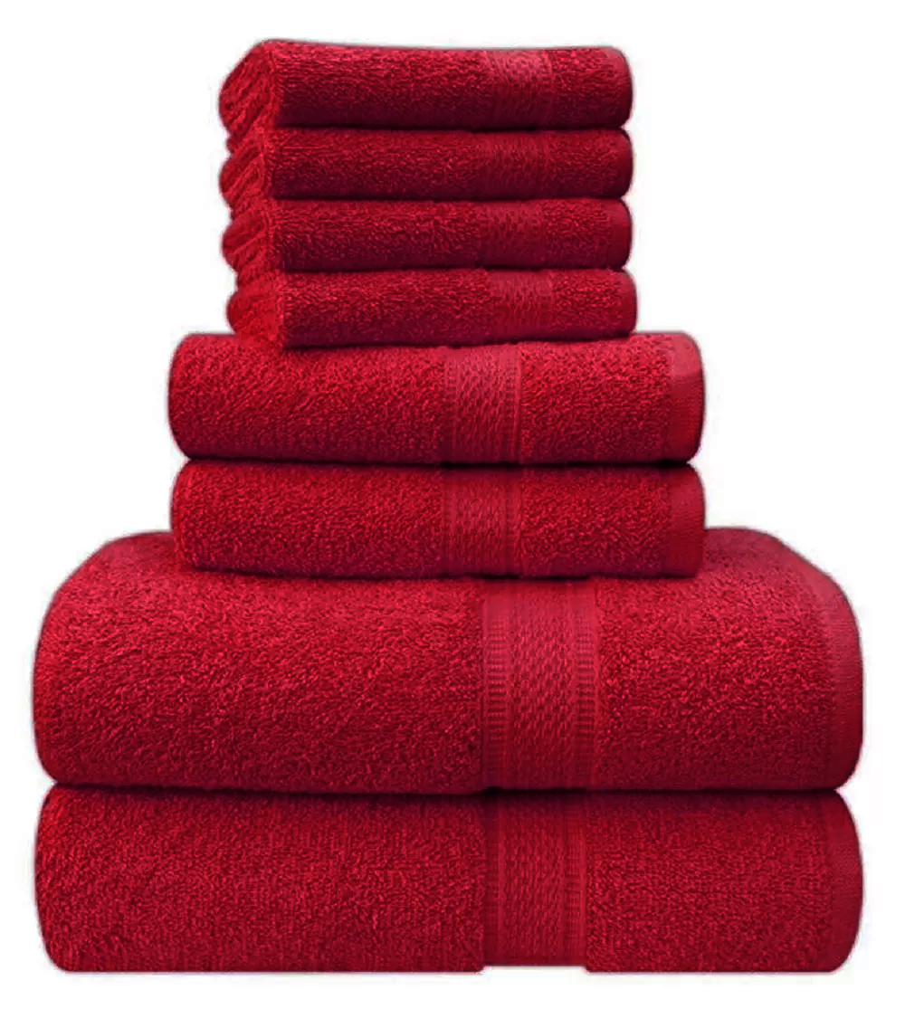 8 Piece 500 GSM Luxury Egyptian Cotton Towel Set – Face, Hand & Bath