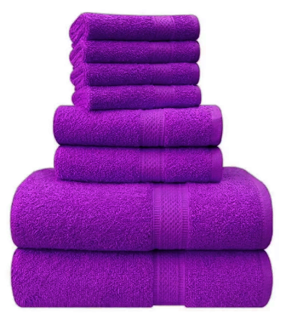 8 Piece 500 GSM Luxury Egyptian Cotton Towel Set – Face, Hand & Bath
