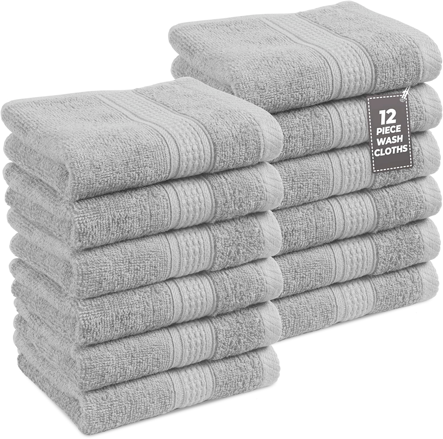 12x Face Cloths Flannels 100% Egyptian Cotton Washcloth Hotel Quality Towels Set Towelsworld