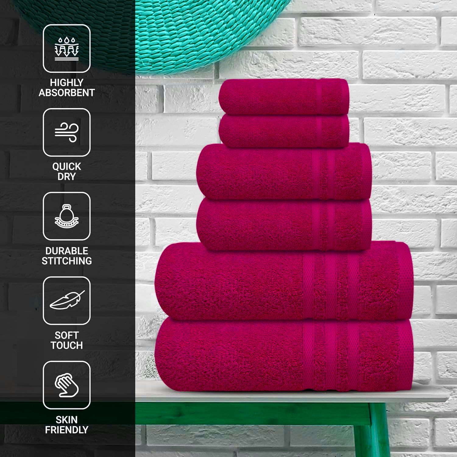 Egyptian Cotton 4 Face Cloths, 2 Hand Towels, 2 Bath Towels - 8 Piece 600GSM Towel Bale Towelsworld