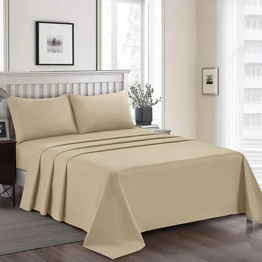 Double 100% Polyester Fitted Sheet – Soft & Durable