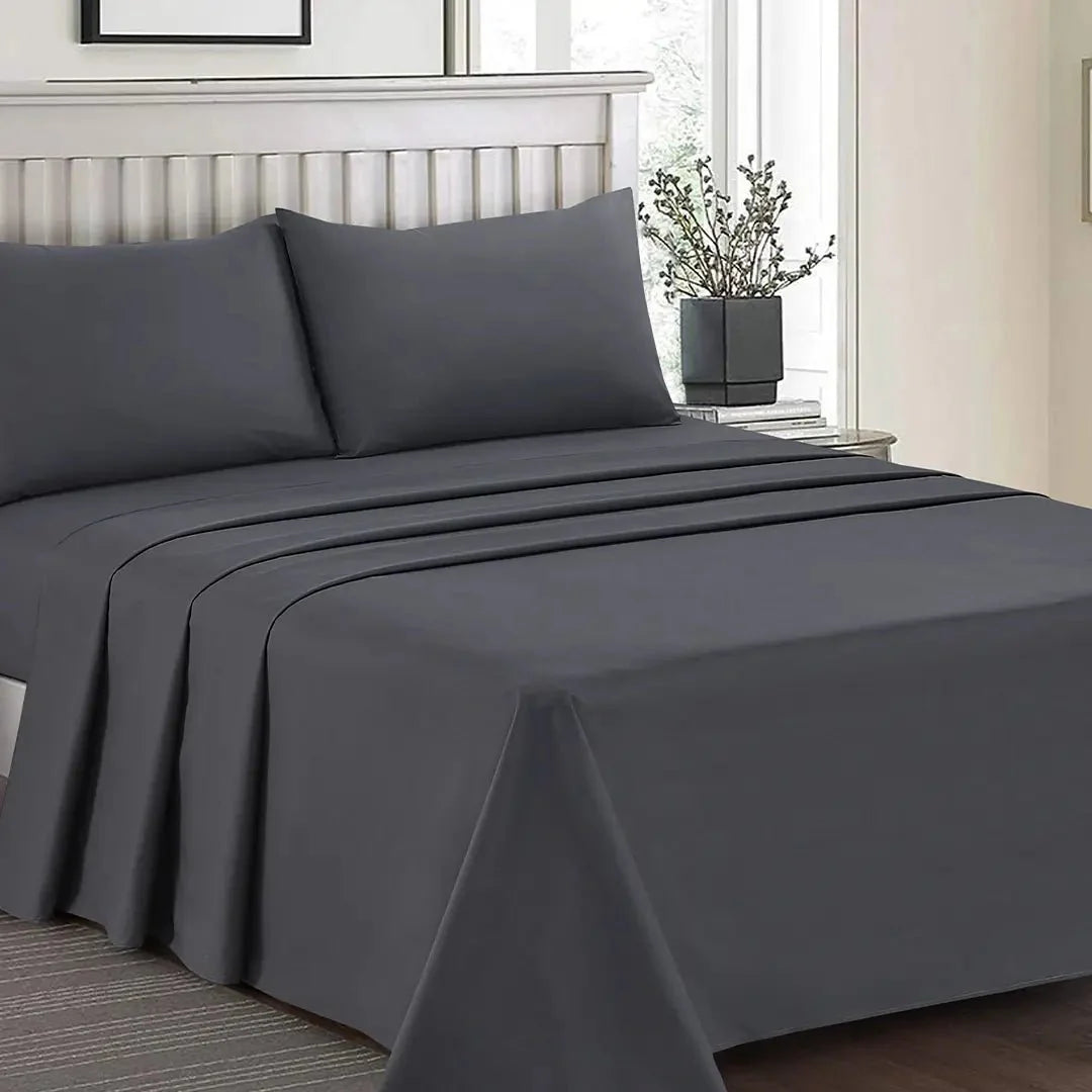 Double 100% Polyester Fitted Sheet – Soft & Durable