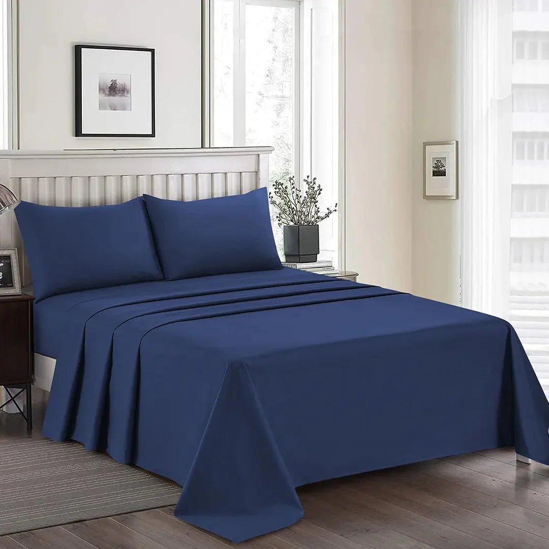Double 100% Polyester Fitted Sheet – Soft & Durable