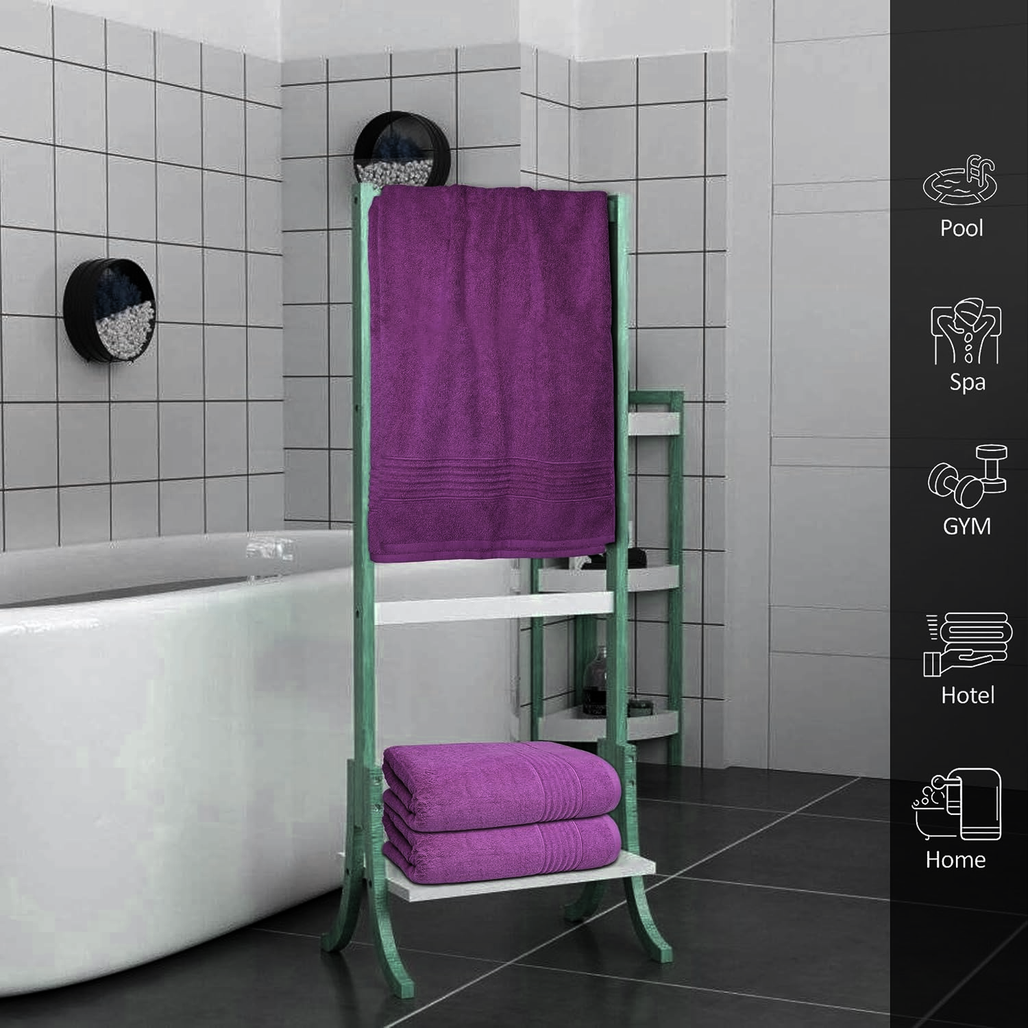 Premium Jumbo Bath Towels - Extra Large 80 x 180cm, 500GSM Egyptian Cotton - Towelsbay