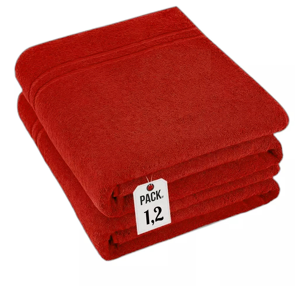 Pack of 2 Extra Large Super Jumbo Bath Sheets 100% Egyptian Cotton Super Soft Luxury Towel (100 x 200 cm) Towelsworld
