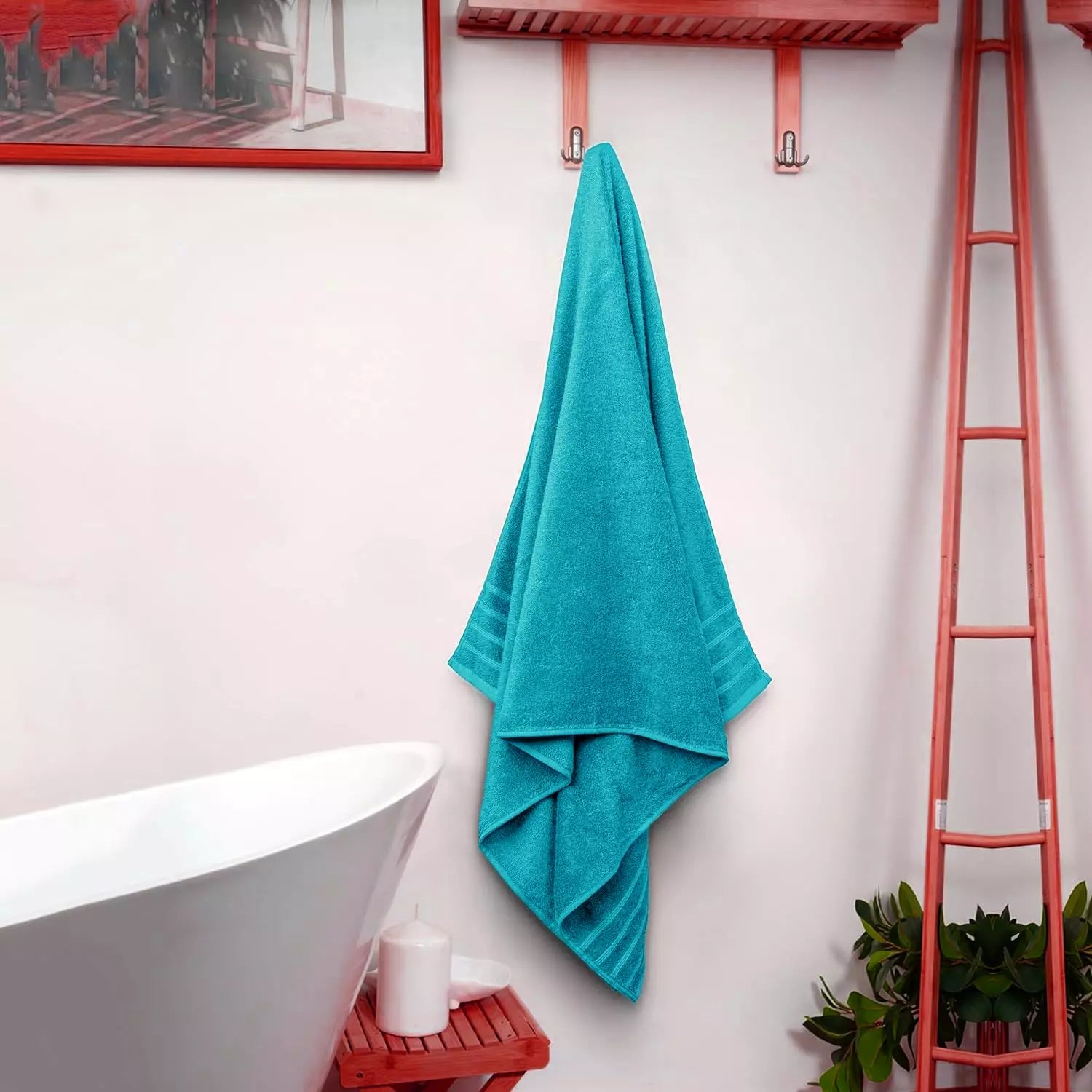 Close-up of absorbent bath towel texture