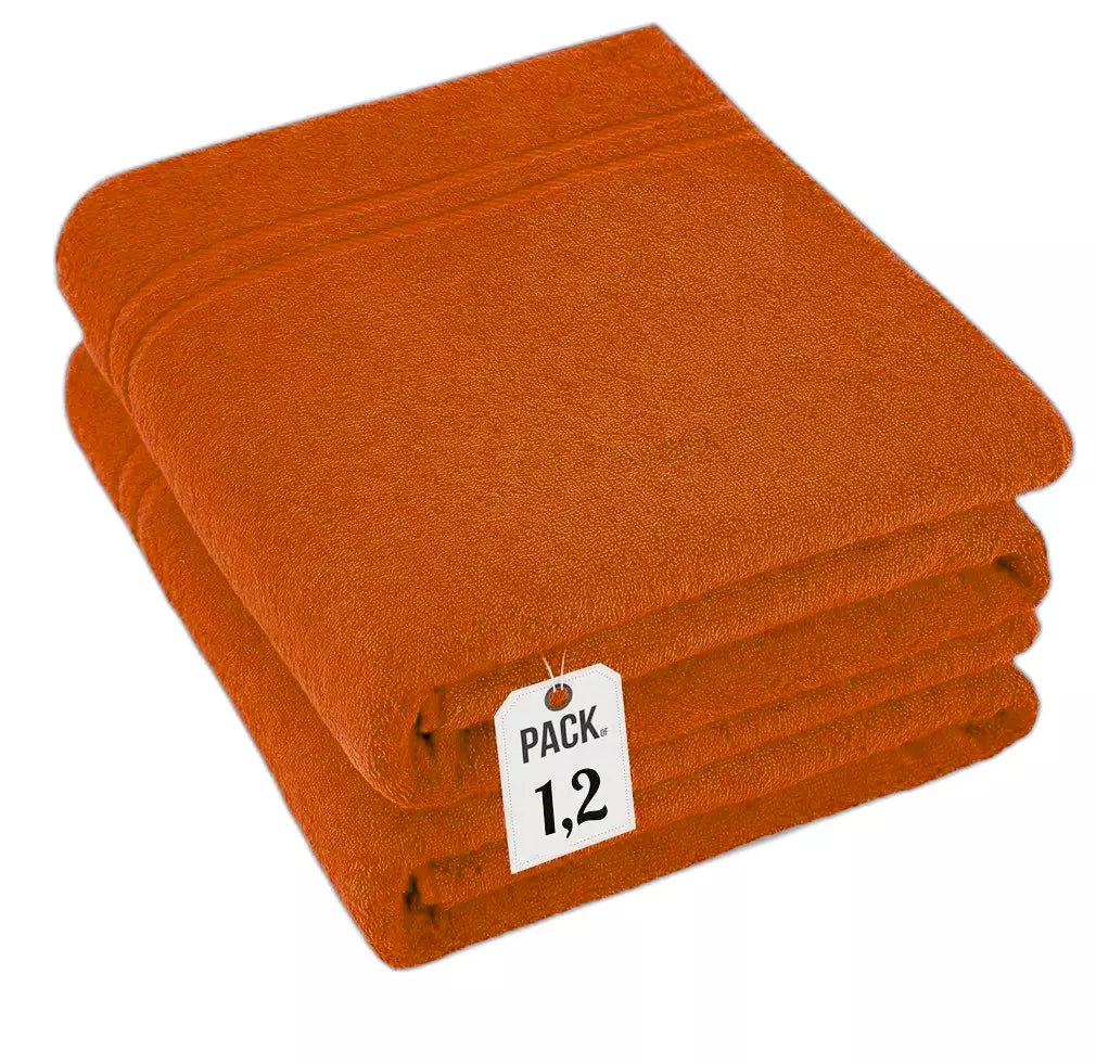 Pack of 2 Extra Large Super Jumbo Bath Sheets 100% Egyptian Cotton Super Soft Luxury Towel (100 x 200 cm) Towelsworld