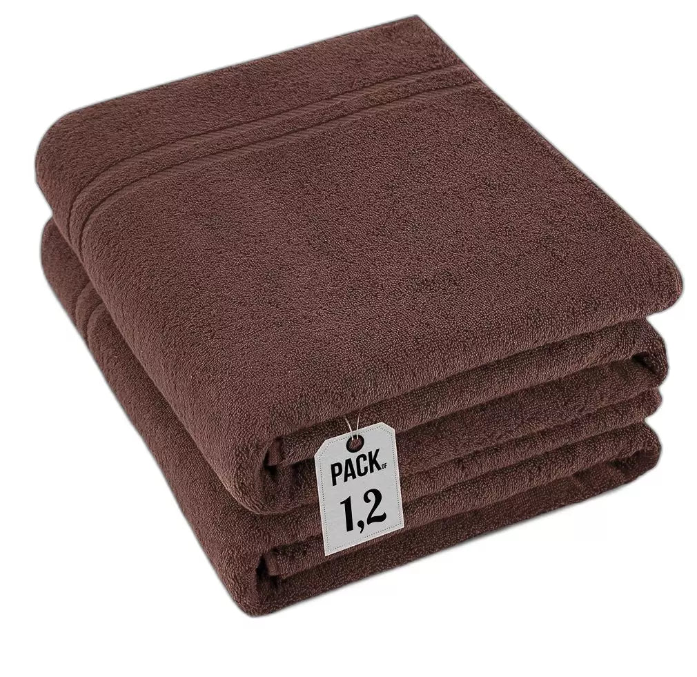 Pack of 2 Extra Large Super Jumbo Bath Sheets 100% Egyptian Cotton Super Soft Luxury Towel (100 x 200 cm) Towelsworld