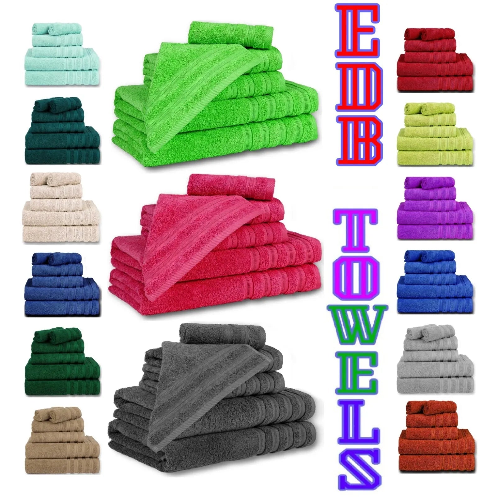 600 GSM Quality 8-Piece Towel Bale - Includes 2 Each of Face, Hand & Bath Towels Towelsworld