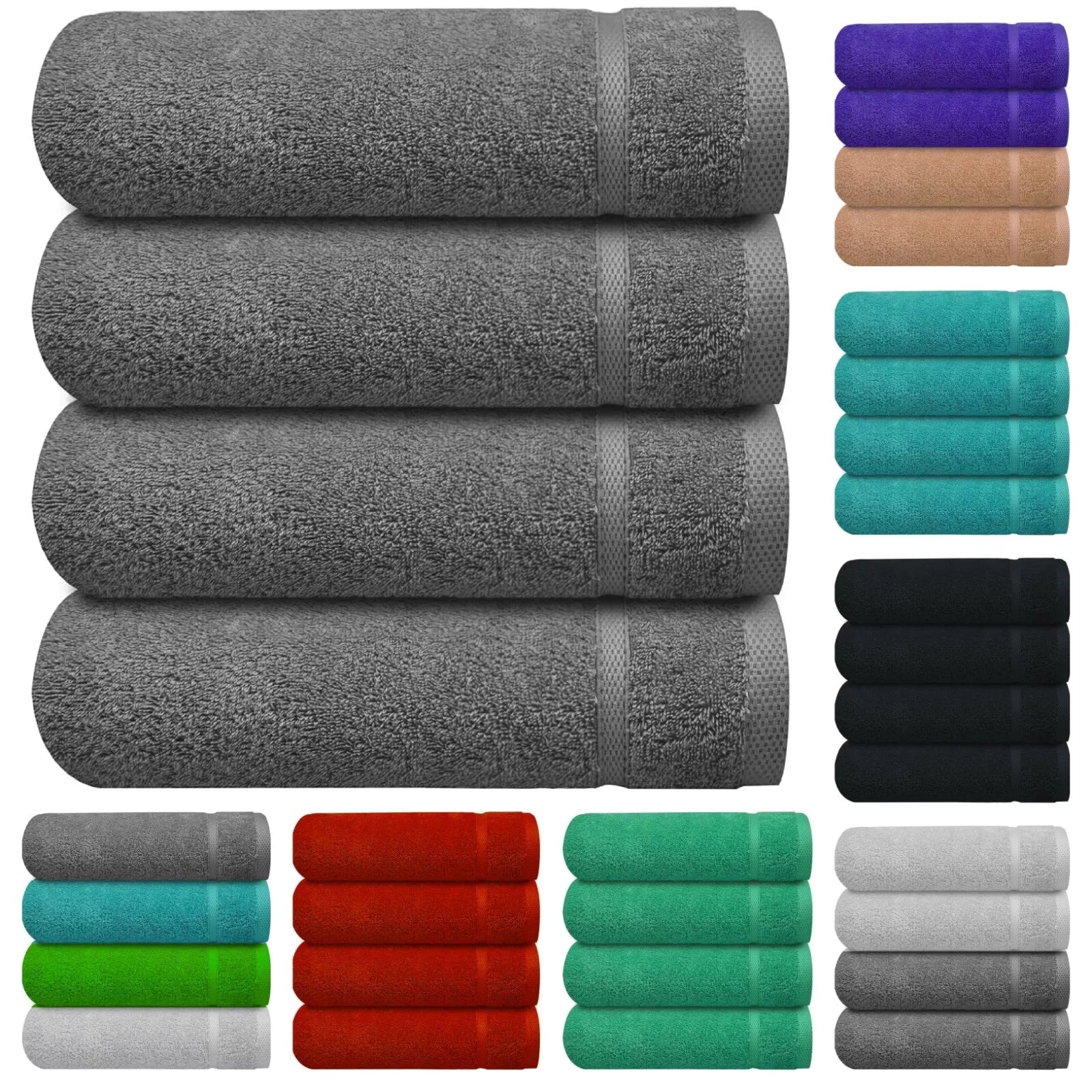 Soft 600GSM Royal Egyptian Collection Bath Towels 75cm x 150cm Towelsworld