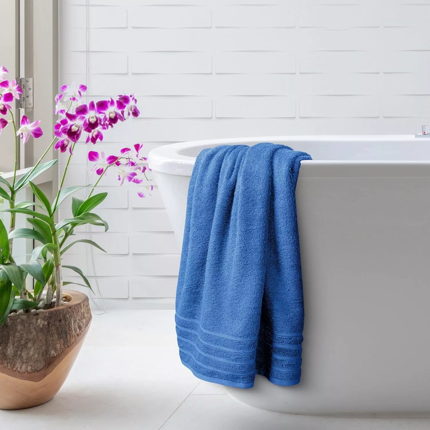 Close-up of soft cotton towel texture