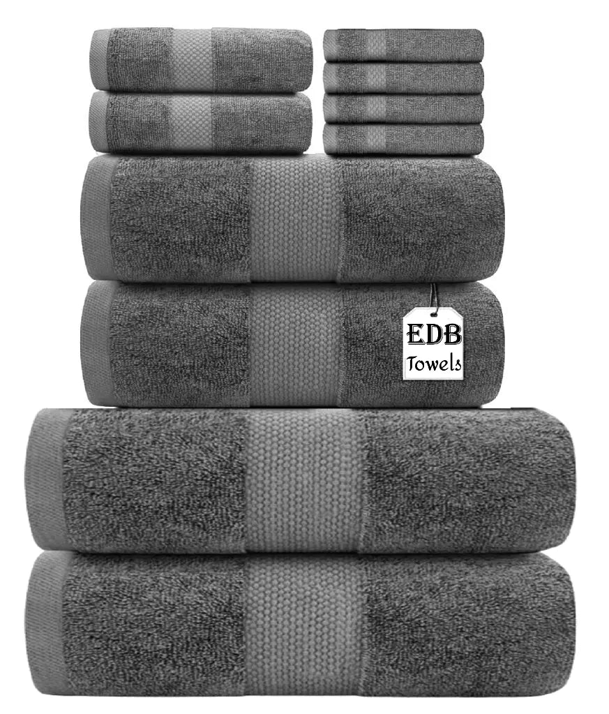 8-Piece Egyptian Cotton Towel Set with Face Cloths, Hand & Bath Towels