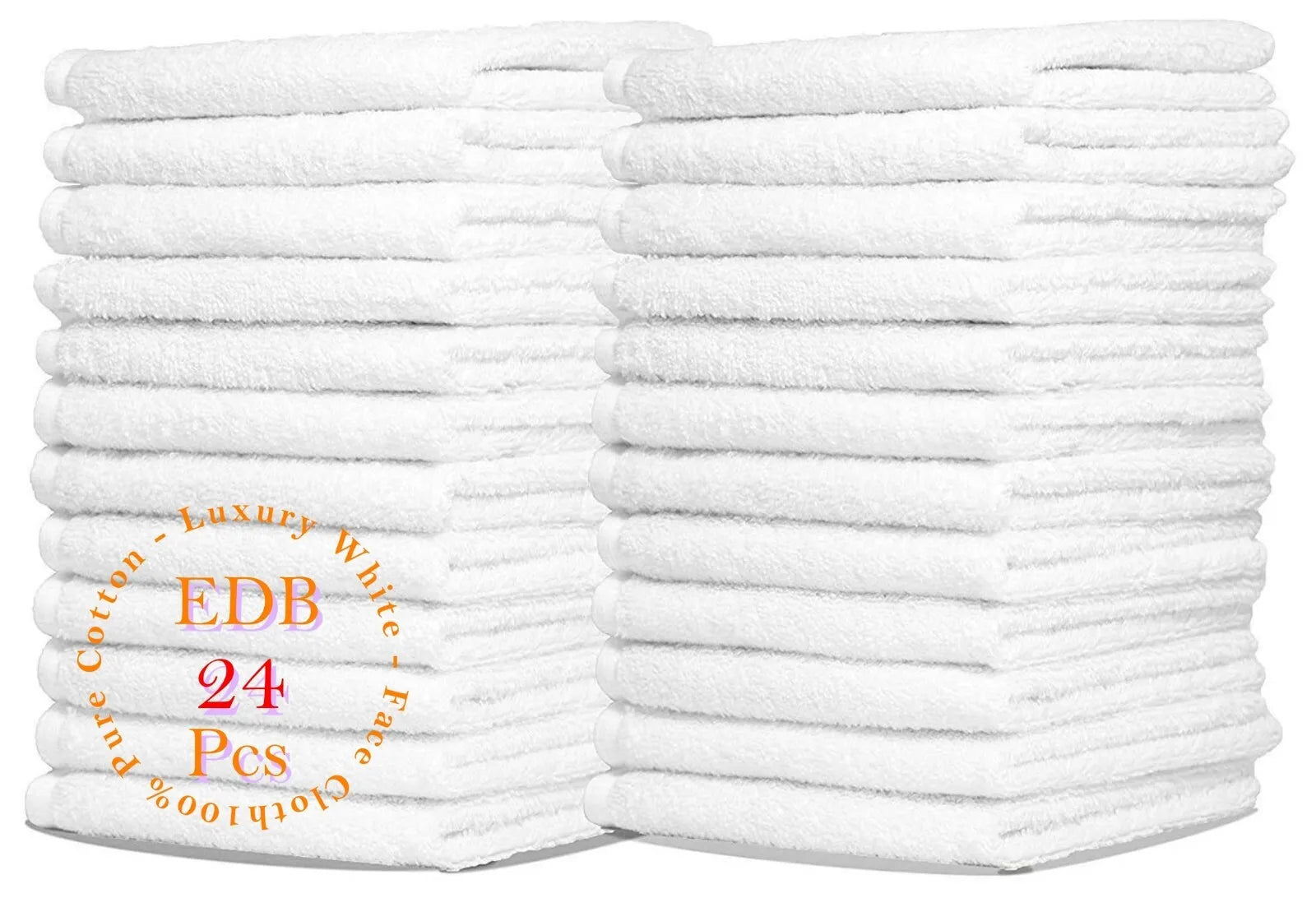 Pack of 6 Luxury White Face Cloth Towels 100% Egyptian Cotton Soft Flannel Wash Cloths Towel Towelsworld