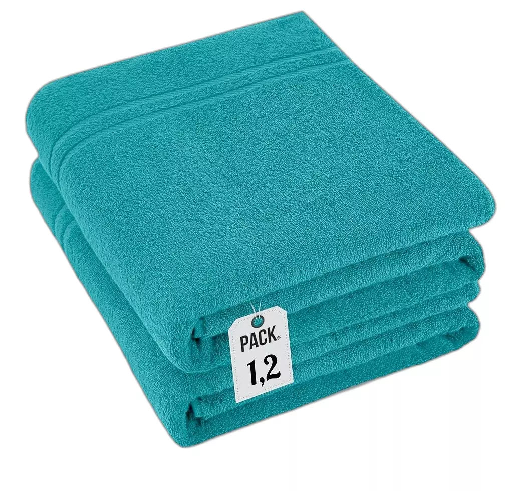 Pack of 2 Extra Large Super Jumbo Bath Sheets 100% Egyptian Cotton Super Soft Luxury Towel (100 x 200 cm) Towelsworld