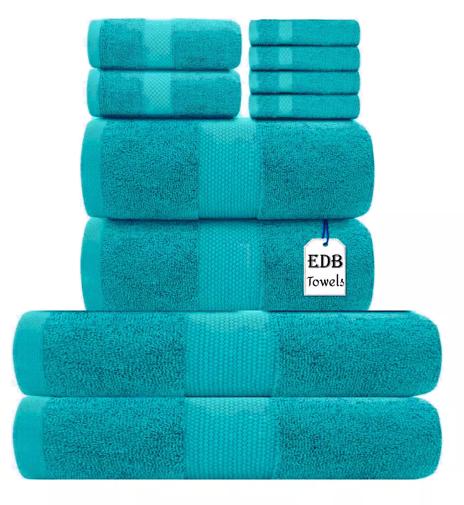 Egyptian Cotton 8 Piece Bale Set 800GSM - 4 Face Cloths, 2 Hand Towel, 2 Bath Towel Towelsworld