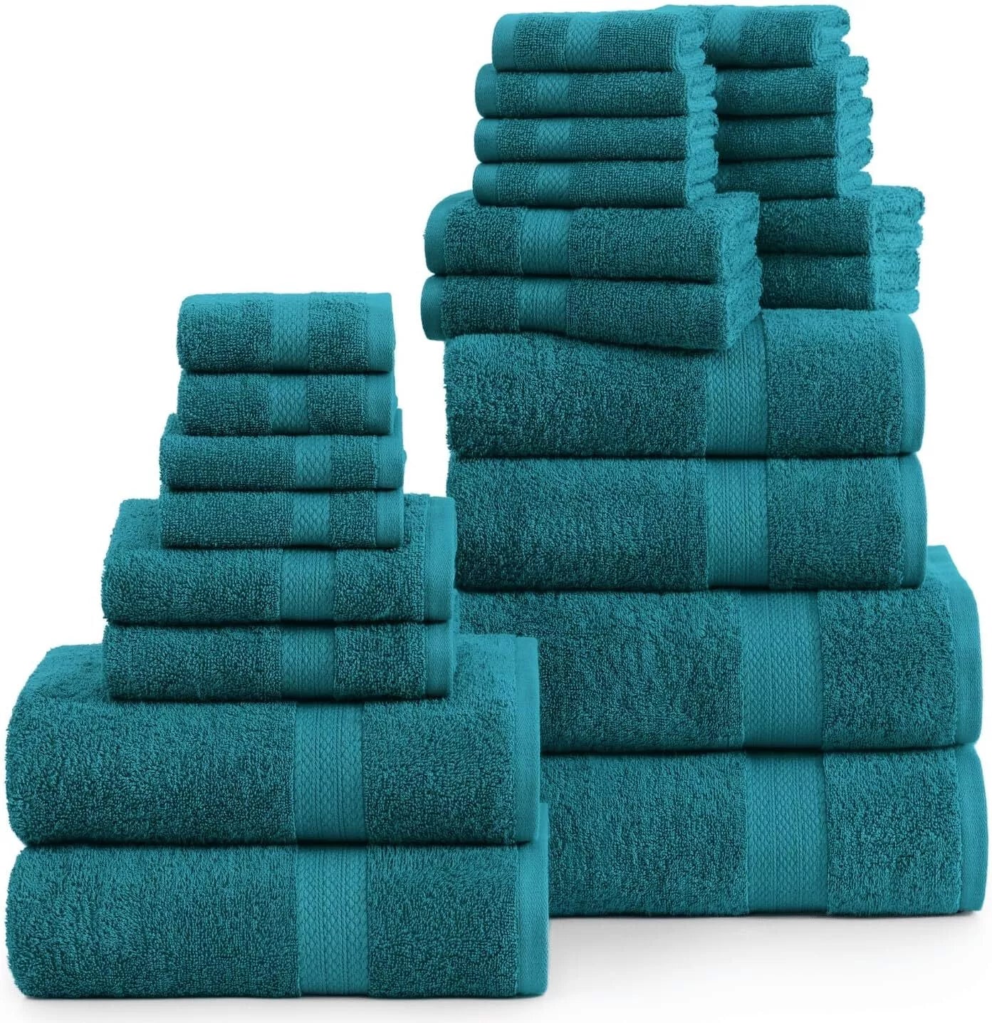 100% Egyptian Cotton 2 Hand Towels, 2 Bath Sheets 2 Bath towels 2 Face Cloth - 8 Piece 800GSM Towel Bale Towelsworld