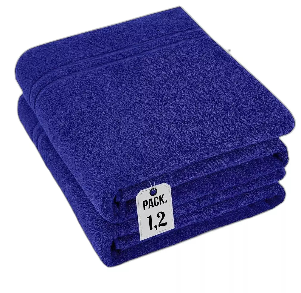 Pack of 2 Extra Large Super Jumbo Bath Sheets 100% Egyptian Cotton Super Soft Luxury Towel (100 x 200 cm) Towelsworld
