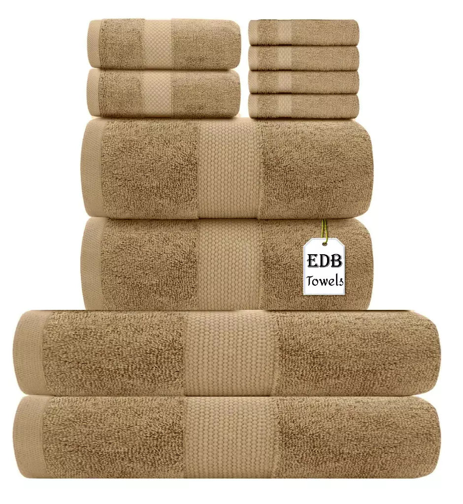 Egyptian Cotton 8 Piece Bale Set 800GSM - 4 Face Cloths, 2 Hand Towel, 2 Bath Towel Towelsworld
