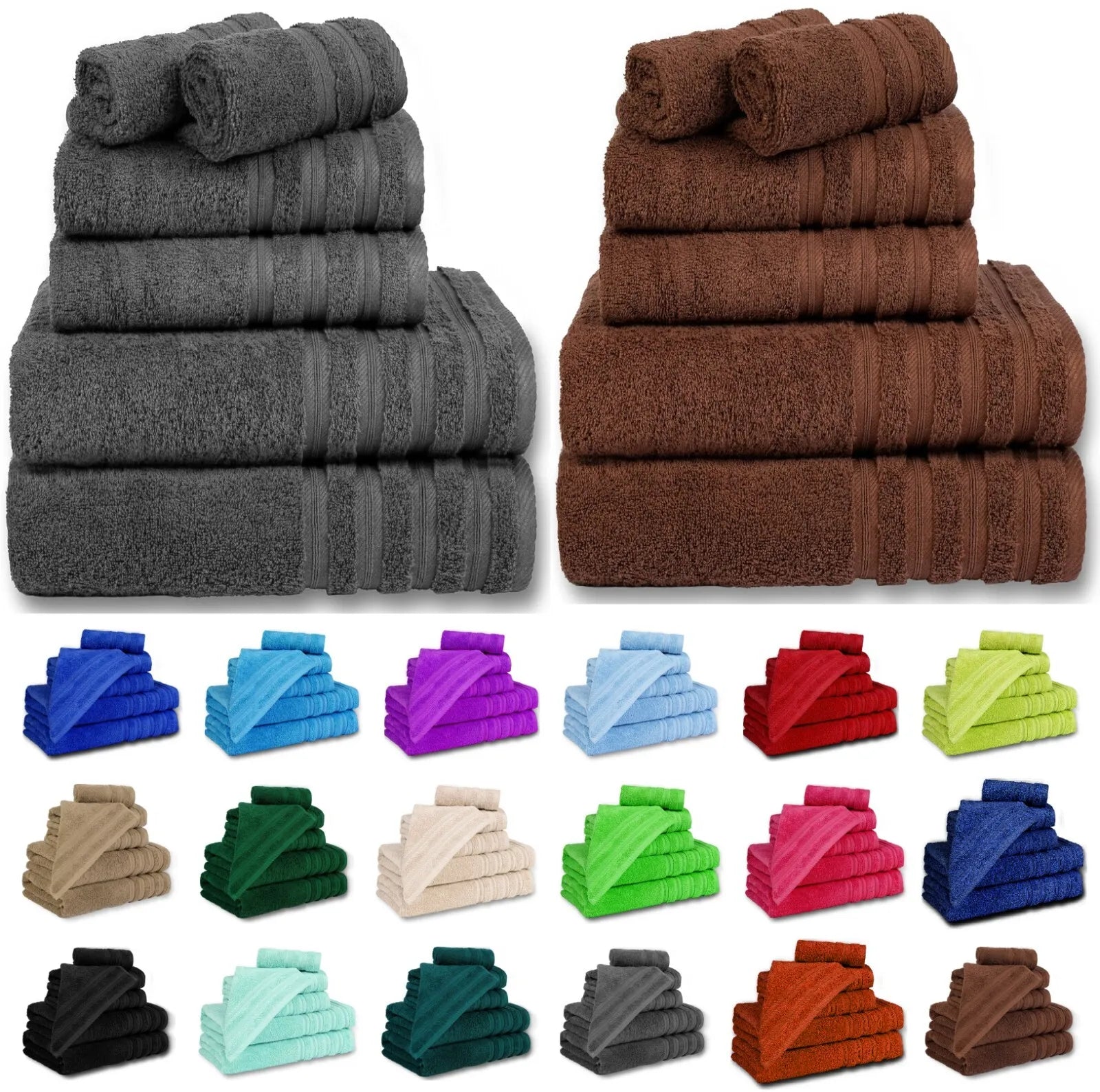 600 GSM Quality 8-Piece Towel Bale - Includes 2 Each of Face, Hand & Bath Towels Towelsworld