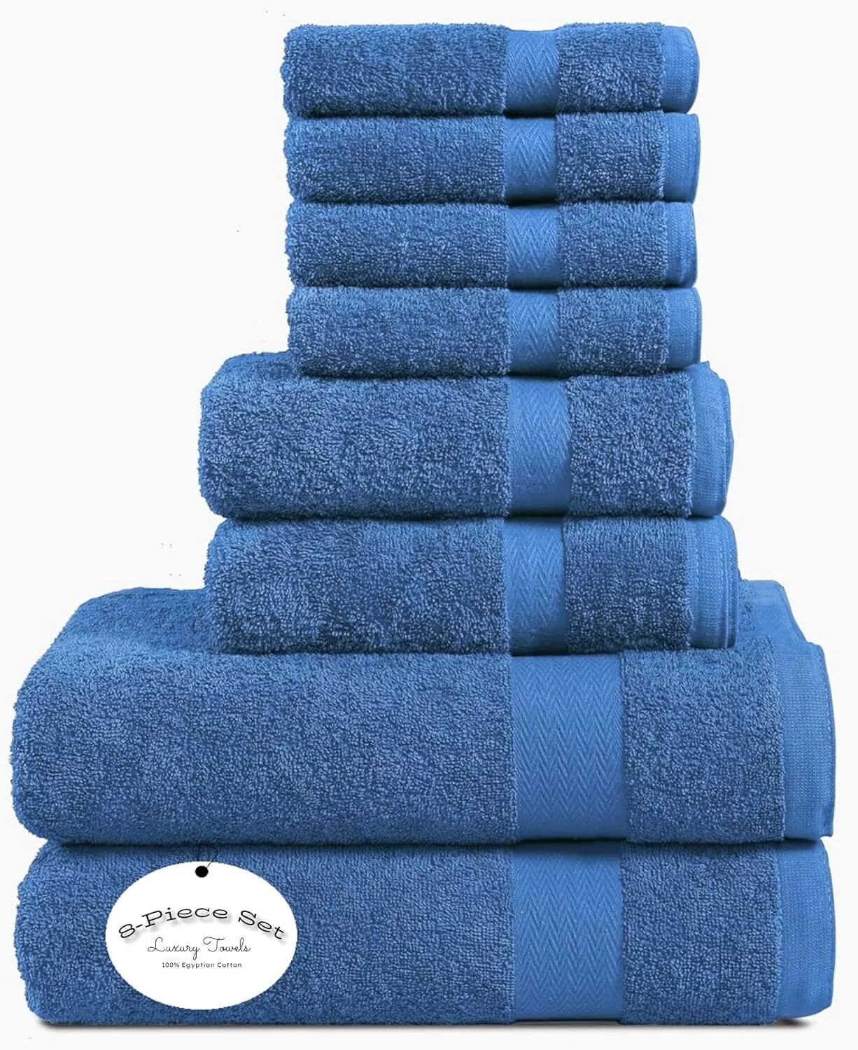 Complete 8-Piece Towel Bale for Bath, Hand, and Face Use