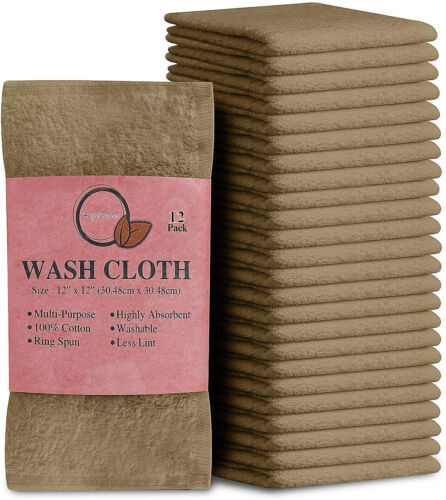 12 pack Egyptian cotton wash cloths