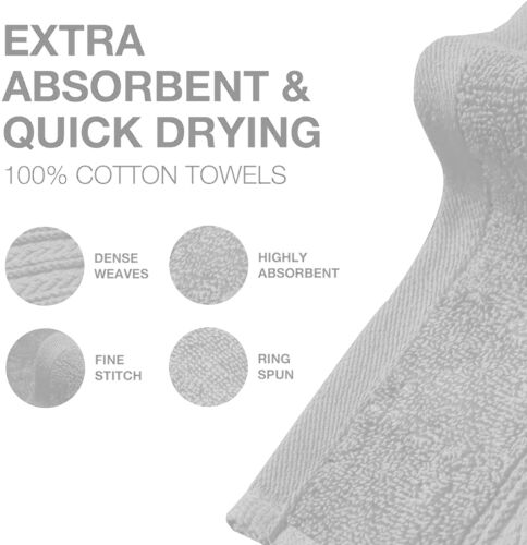 8 X Luxury Face Cloth Towel Set 100% Egyptian Cotton Soft Flannels Wash Cloths Towelsworld