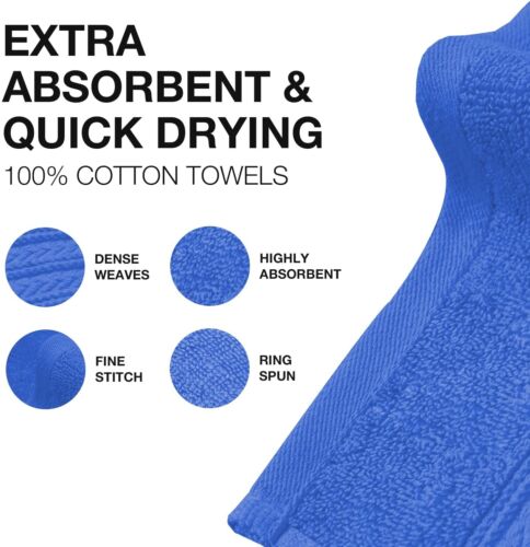 8 X Luxury Face Cloth Towel Set 100% Egyptian Cotton Soft Flannels Wash Cloths Towelsworld