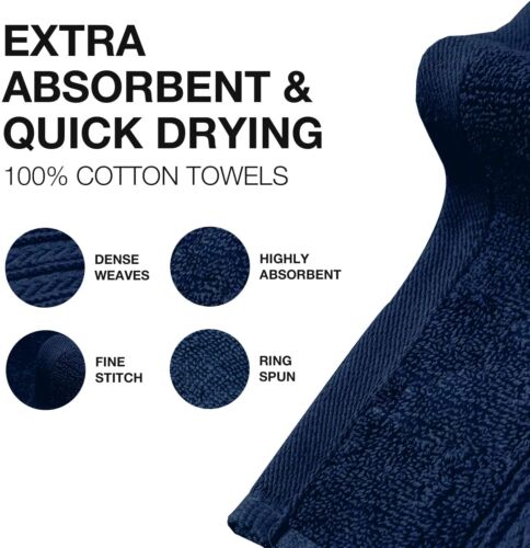 8 X Luxury Face Cloth Towel Set 100% Egyptian Cotton Soft Flannels Wash Cloths Towelsworld