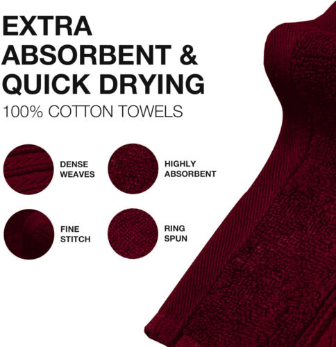 8 X Luxury Face Cloth Towel Set 100% Egyptian Cotton Soft Flannels Wash Cloths Towelsworld